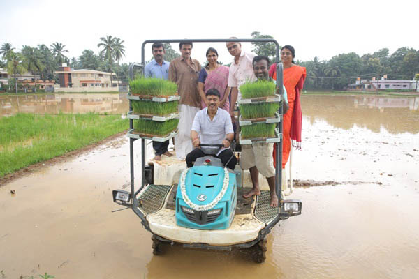 MLA Rajesh Naik’s  drive for mechanized paddy planting in Polali